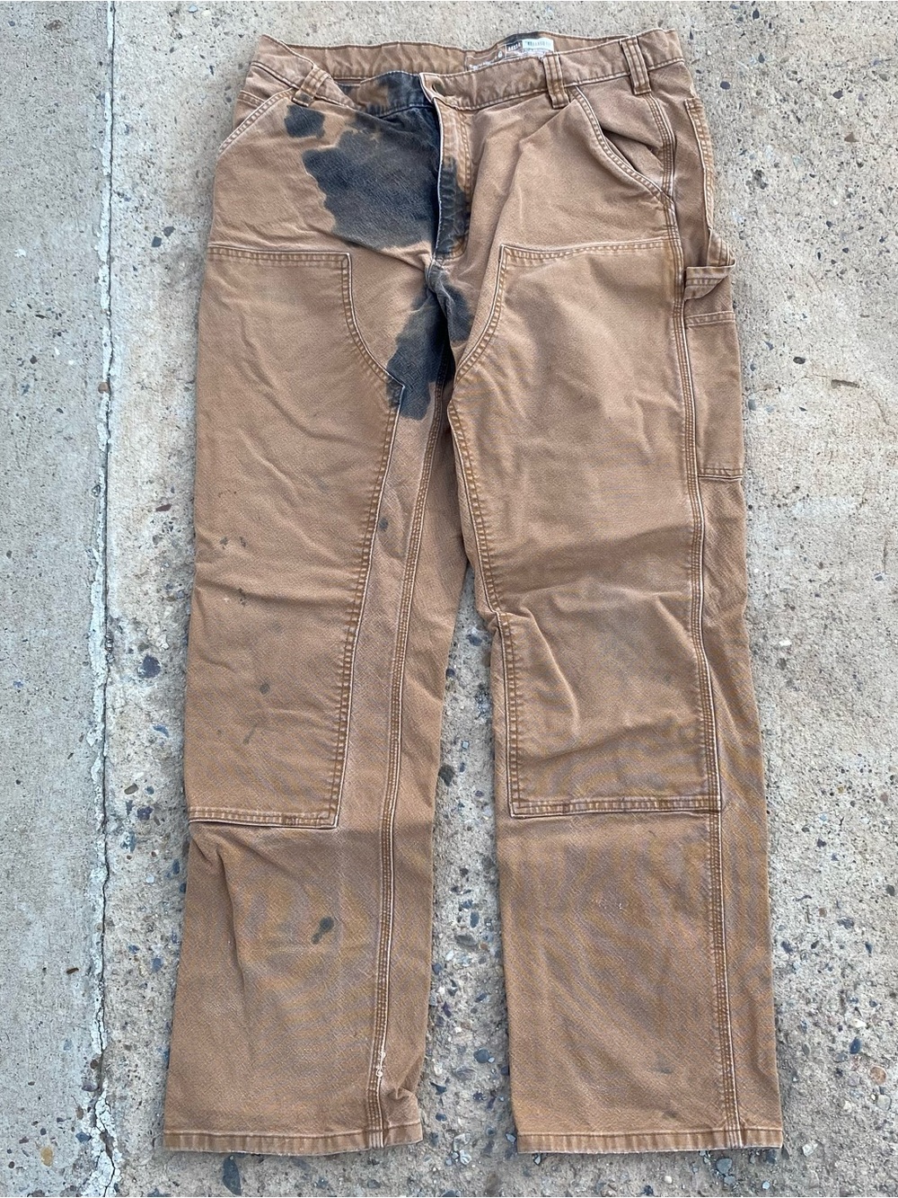 Vintage Carhartt Relaxed Fit Double Knee Work Pants Size 38x34 tagged brown